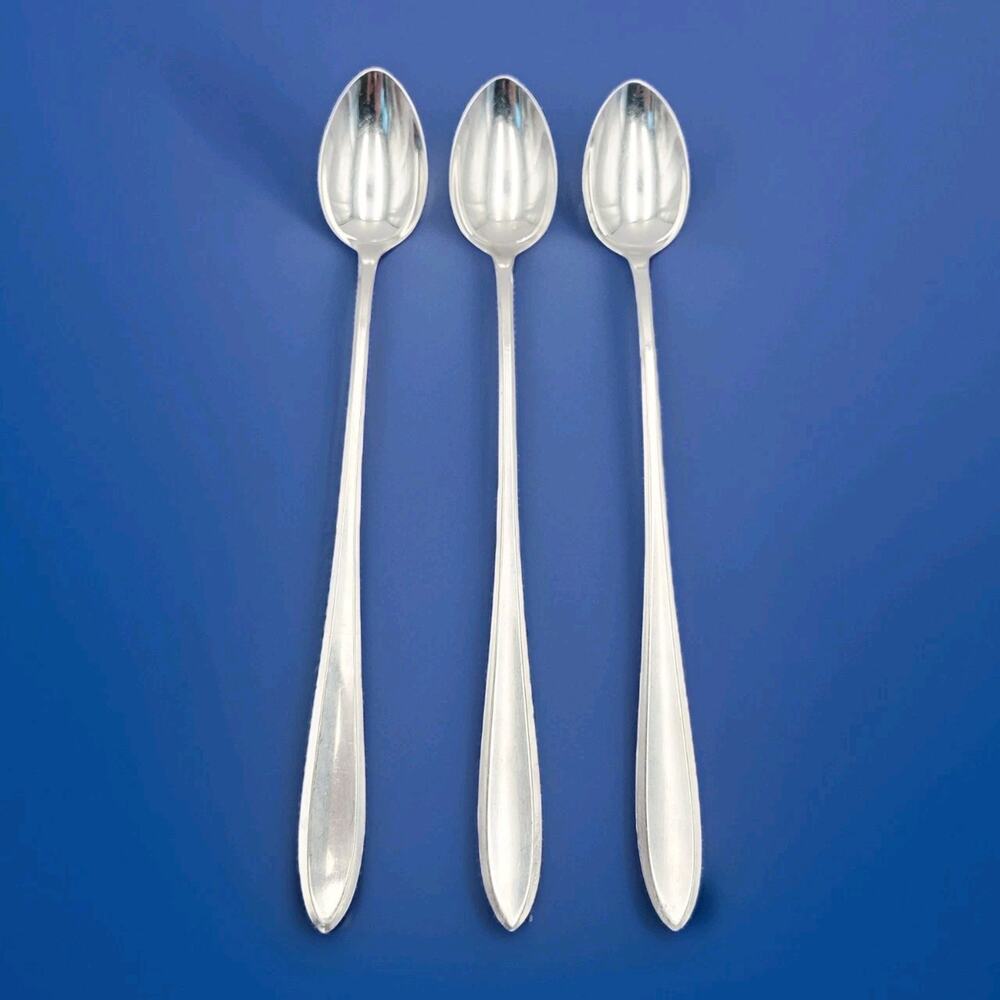 WMF Cromargan Germany Stainless Silverware SHADOWPOINT 8.5" Iced Teaspoon Set 3